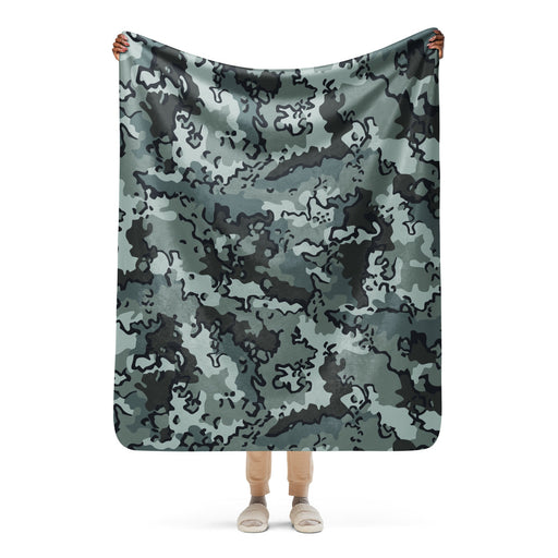 Alaska Chocolate Chip Urban CAMO Sherpa Blanket - 50″×60″