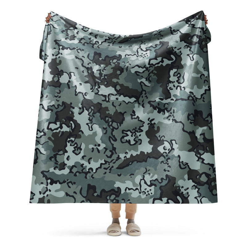 Alaska Chocolate Chip Urban CAMO Sherpa Blanket - 60″×80″