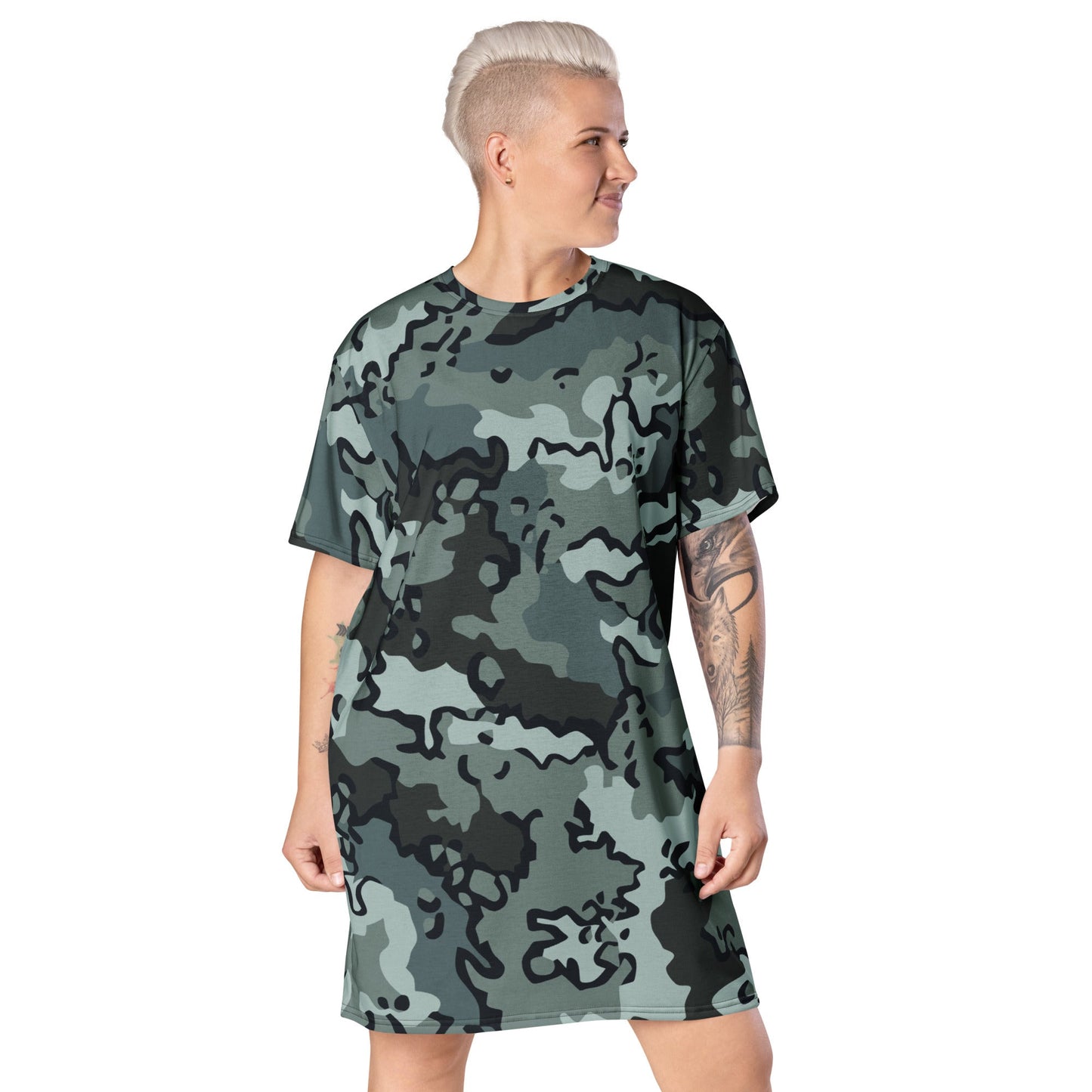 Alaska Chocolate Chip Urban CAMO T-shirt dress - 2XS - Womens T-Shirt Dresses