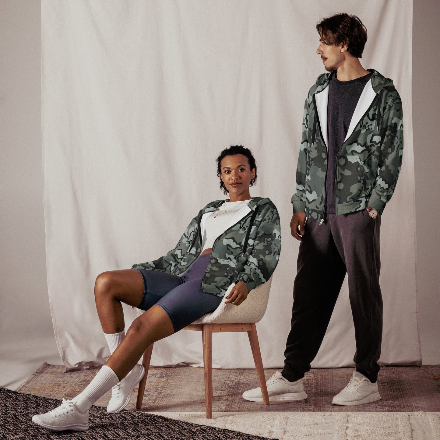 Alaska Chocolate Chip Urban CAMO Unisex zip hoodie - Zip Hoodies