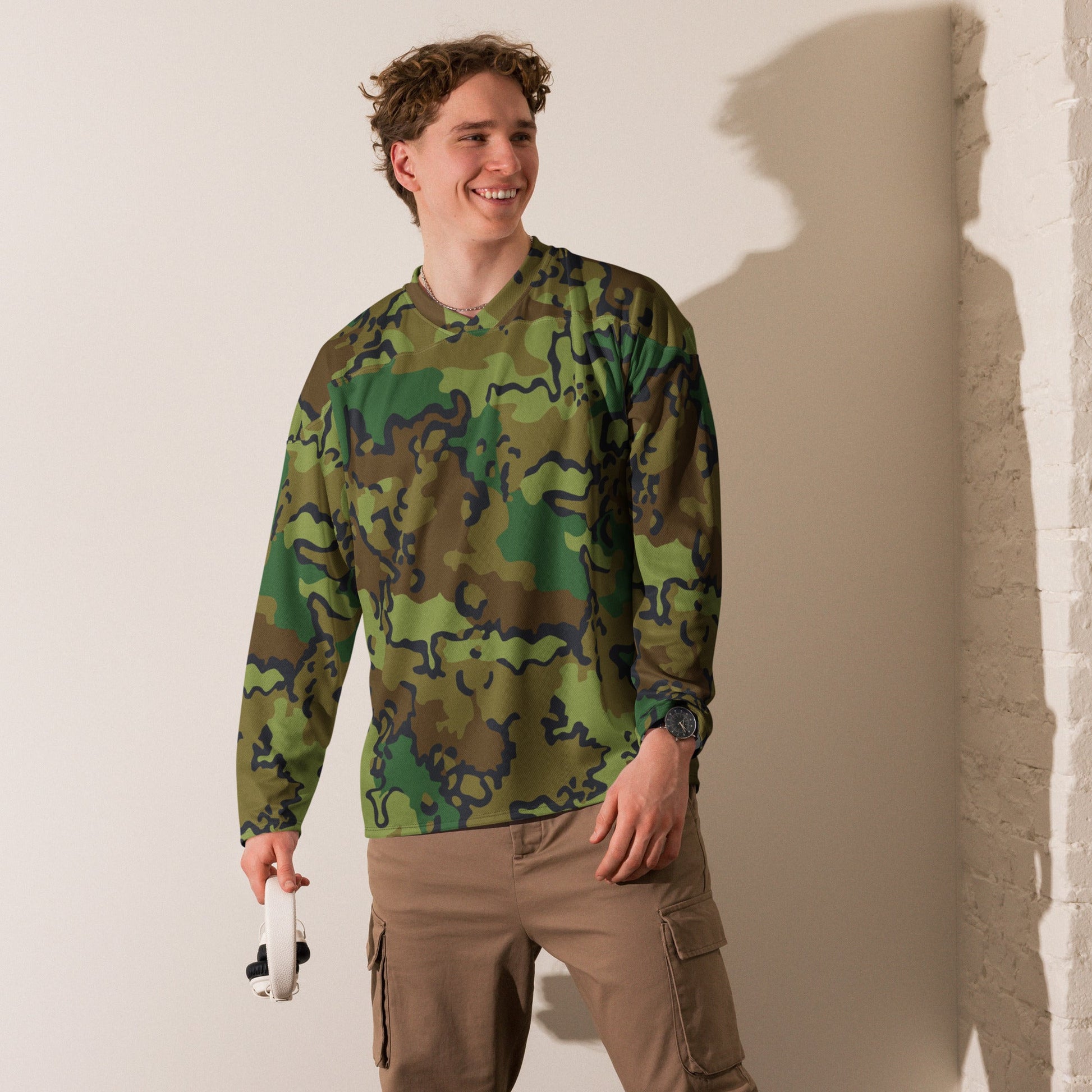 Alaska Chocolate Chip Woodland CAMO Unisex Hockey Fan Jersey