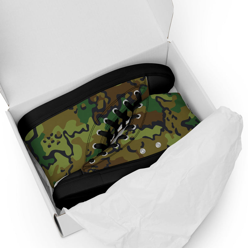 Alaska Chocolate Chip Woodland CAMO Mens High-Top Canvas Shoes