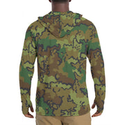 Alaska Chocolate Chip Woodland CAMO Mens Sunscreen Sports Hoodie With Thumb Holes