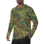 Alaska Chocolate Chip Woodland CAMO Mens Sunscreen Sports Hoodie With Thumb Holes - S / White