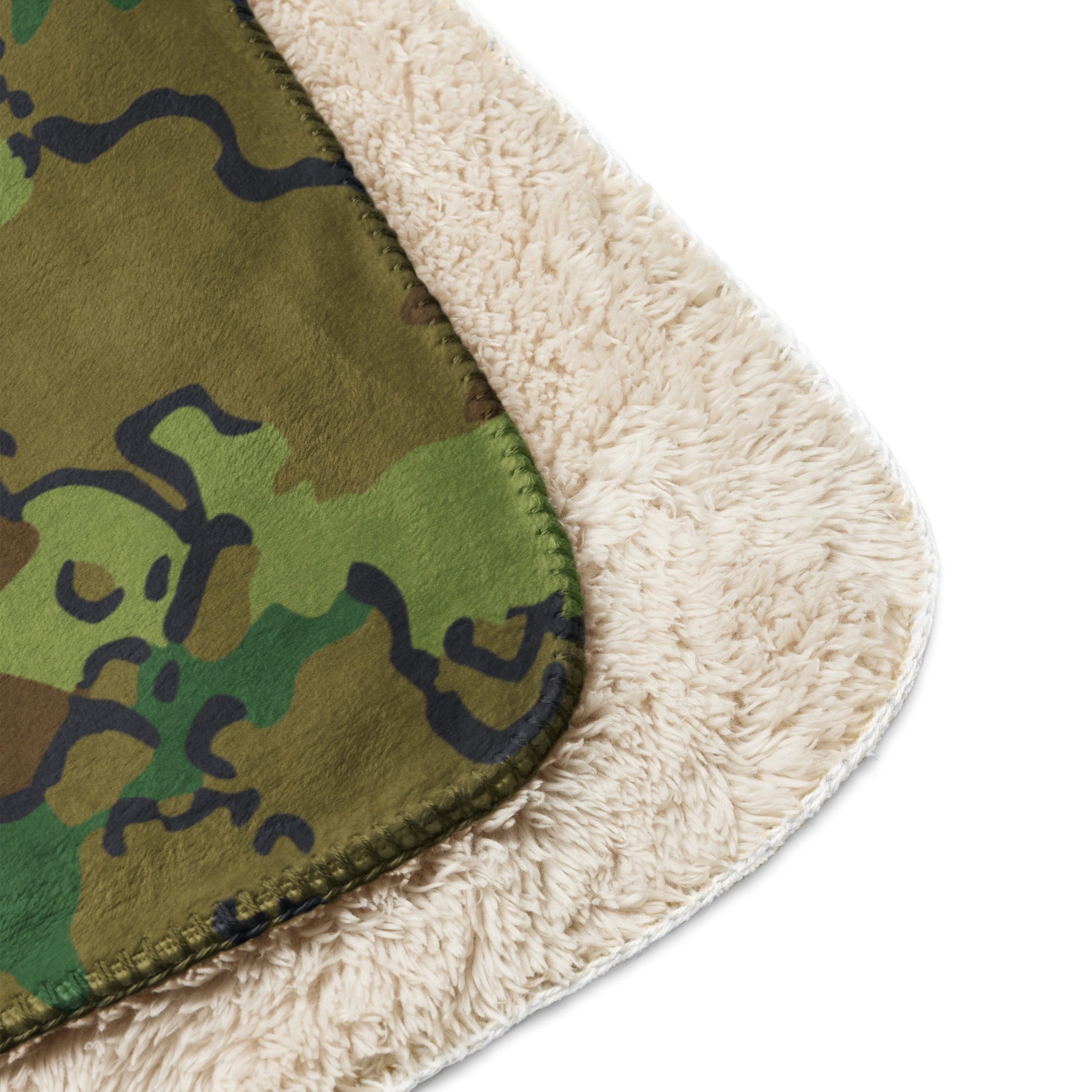 Alaska Chocolate Chip Woodland CAMO Sherpa Blanket