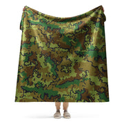 Alaska Chocolate Chip Woodland CAMO Sherpa Blanket - 60″×80″