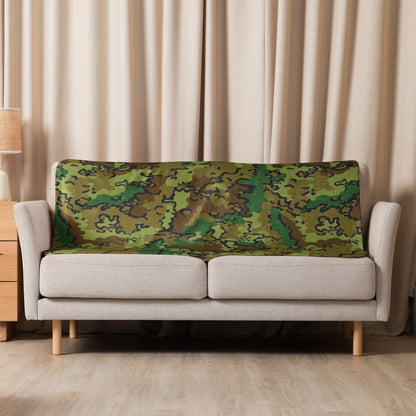 Alaska Chocolate Chip Woodland CAMO Sherpa Blanket