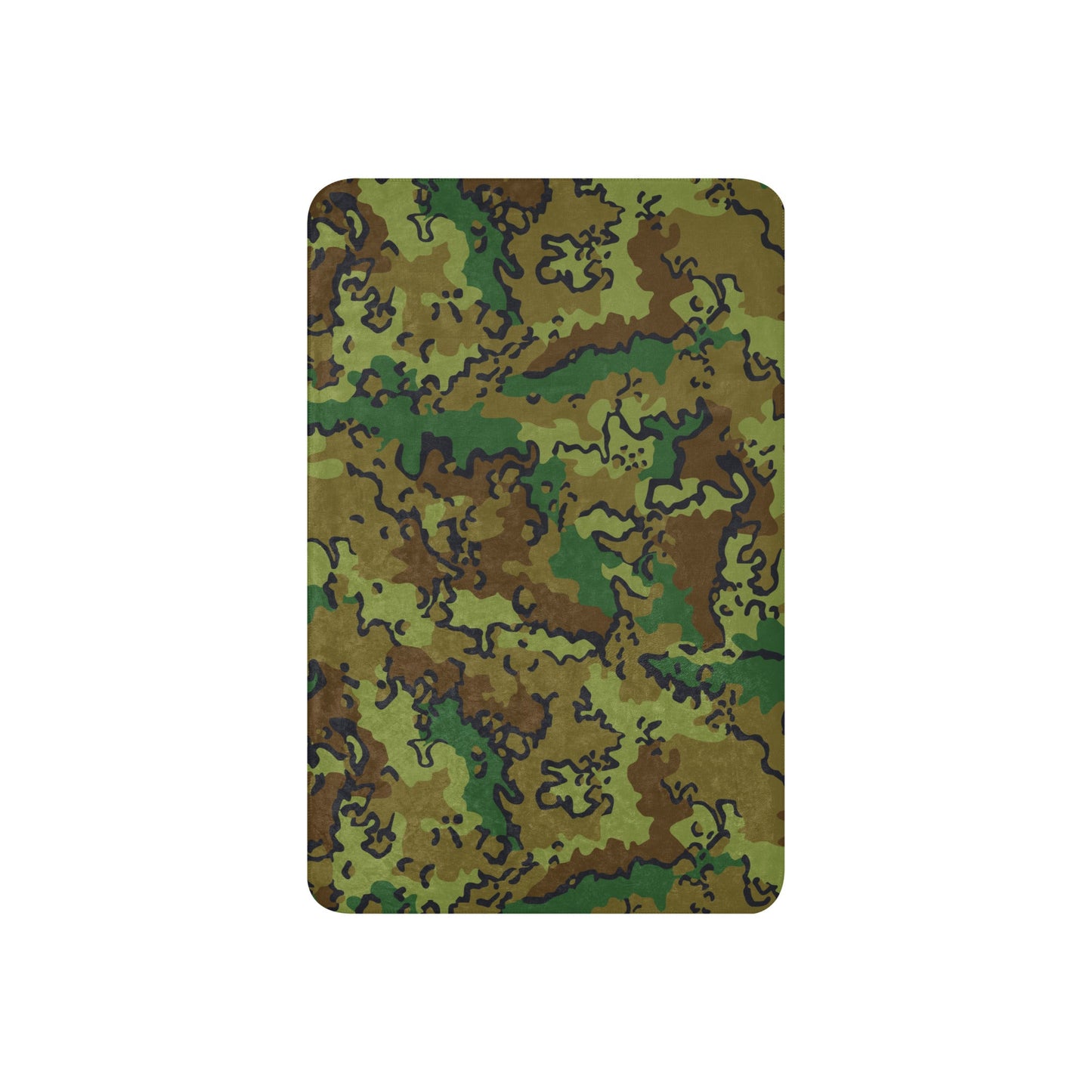 Alaska Chocolate Chip Woodland CAMO Sherpa Blanket