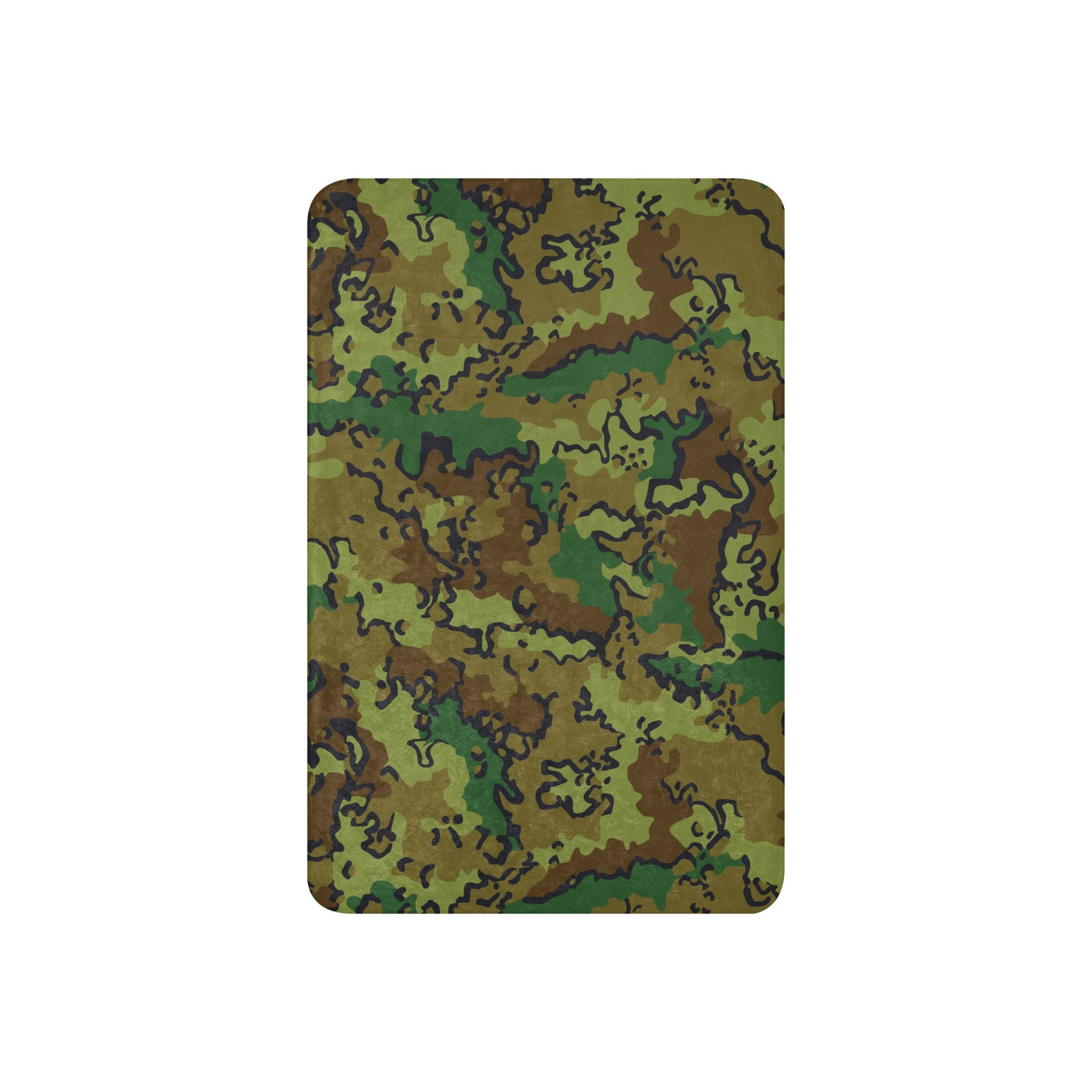 Alaska Chocolate Chip Woodland CAMO Sherpa Blanket