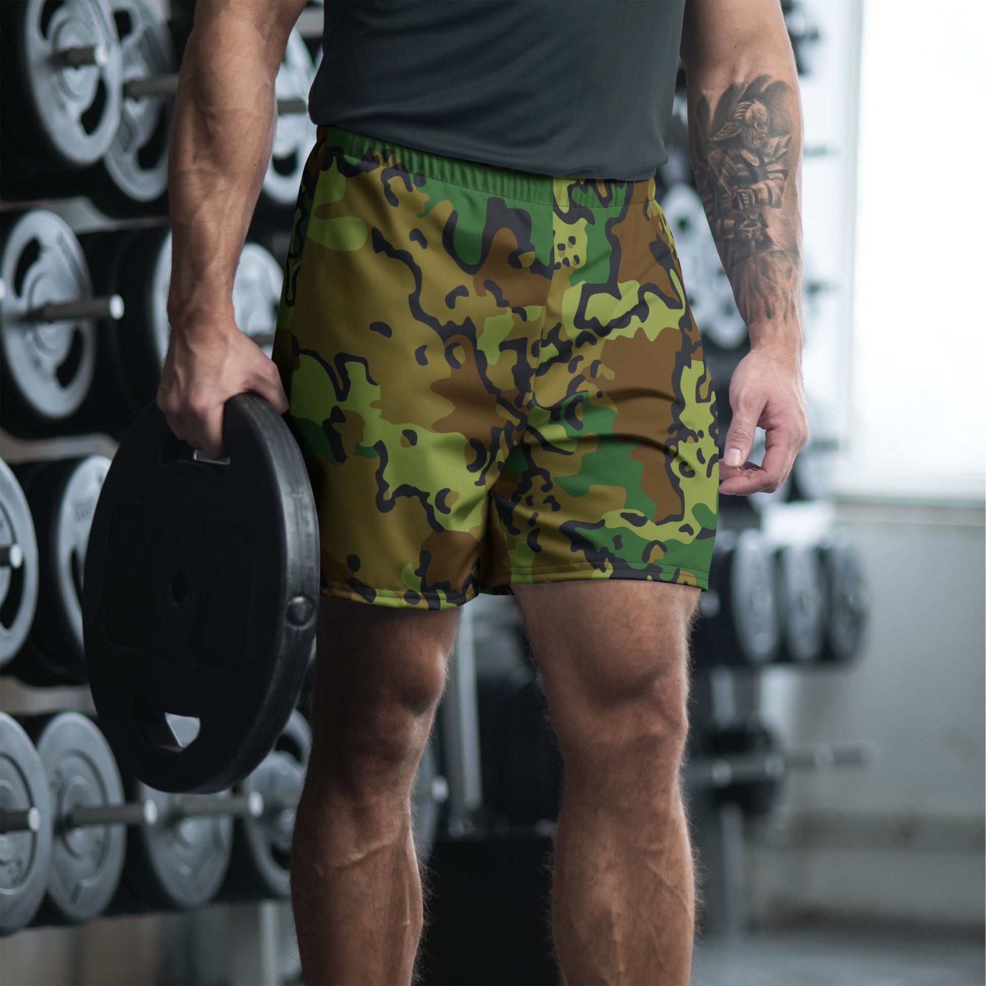 Alaska Chocolate Chip Woodland CAMO Unisex Athletic Long Shorts - 2XS