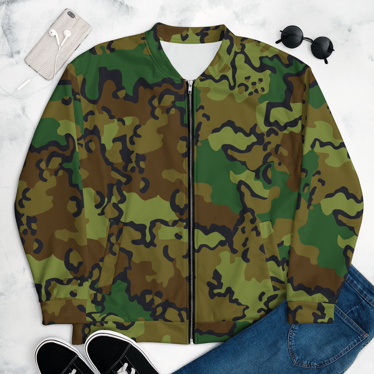 Alaska Chocolate Chip Woodland CAMO Unisex Bomber Jacket