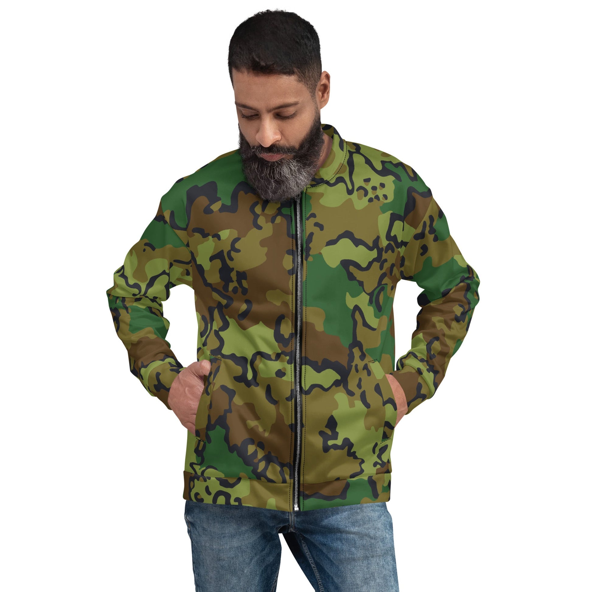 Alaska Chocolate Chip Woodland CAMO Unisex Bomber Jacket - XS