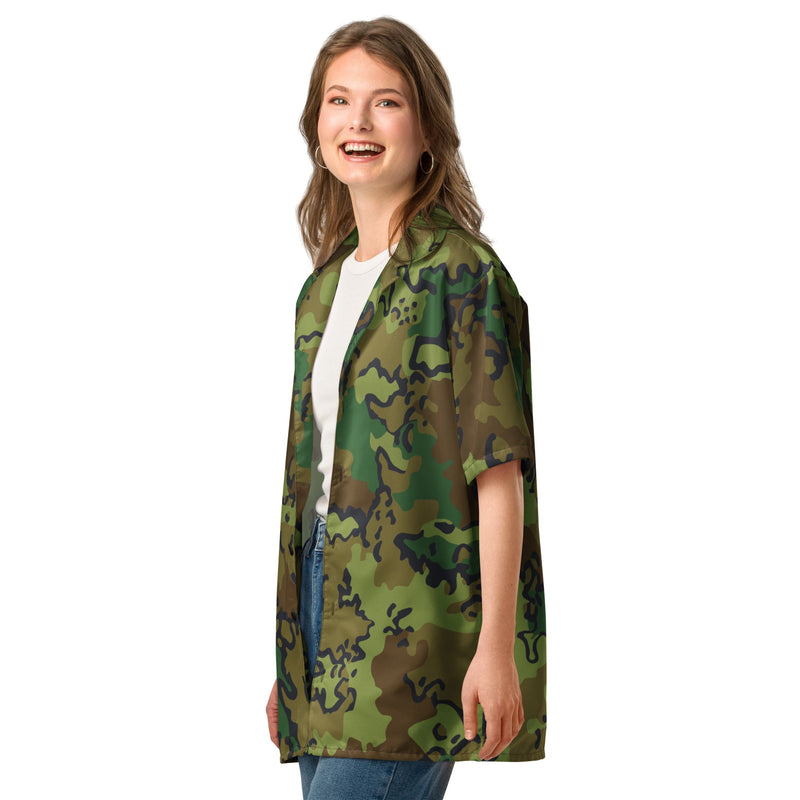 Alaska Chocolate Chip Woodland CAMO Unisex Short-Sleeve Button Shirt - Button-Up