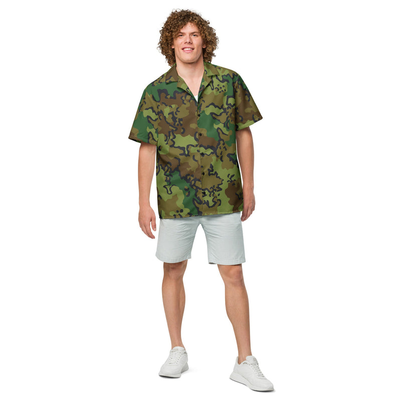 Alaska Chocolate Chip Woodland CAMO Unisex Short-Sleeve Button Shirt - Button-Up