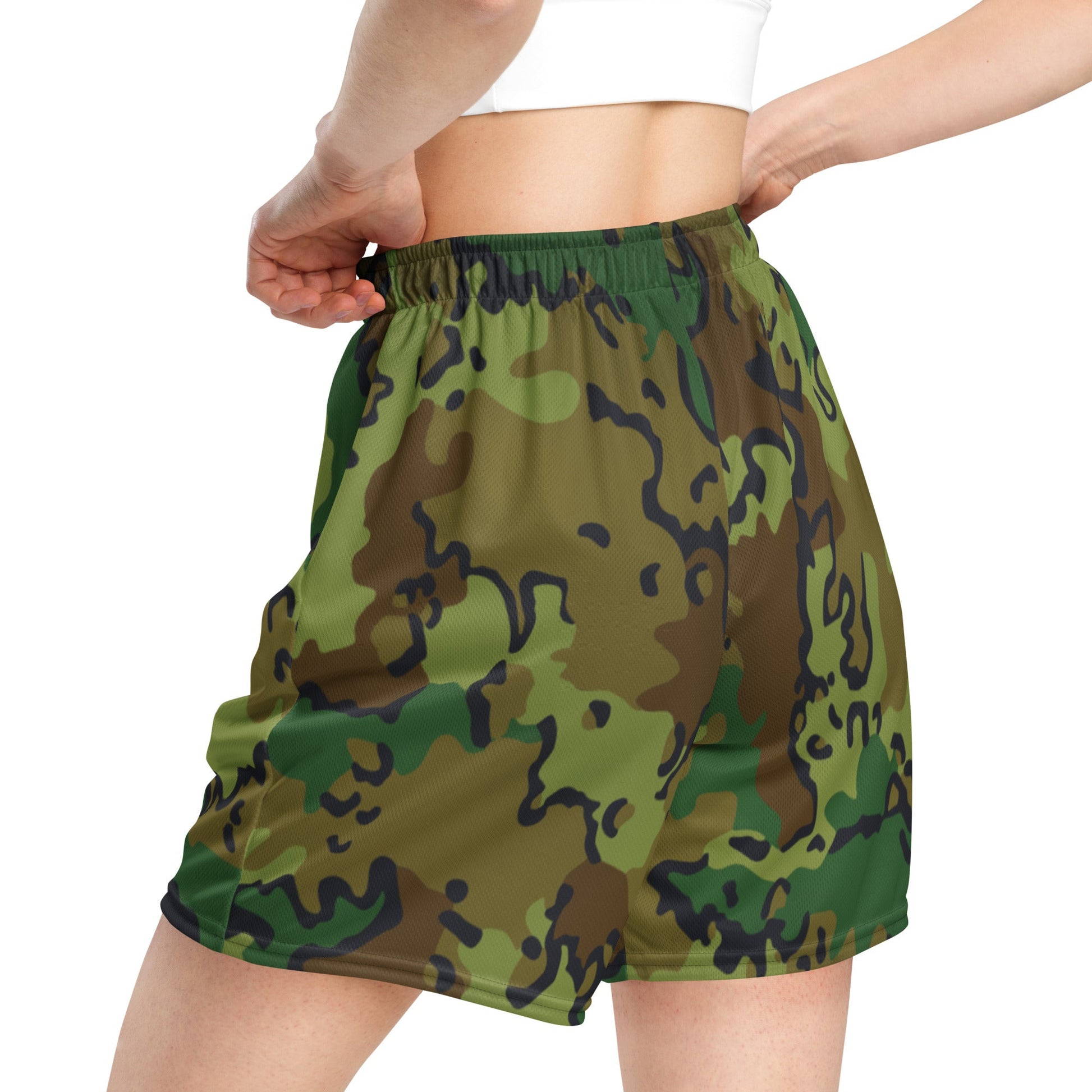 Alaska Chocolate Chip Woodland CAMO Unisex mesh shorts - Mesh Shorts
