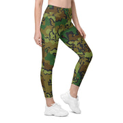 Alaska Chocolate Chip Woodland CAMO Womens Leggings with Pockets - 2XS - Women
