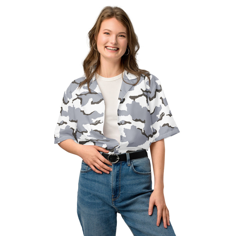 Alaska Tundra CAMO Unisex Short-Sleeve Button Shirt - Button-Up