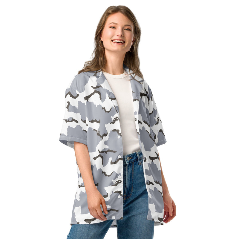 Alaska Tundra CAMO Unisex Short-Sleeve Button Shirt - Button-Up