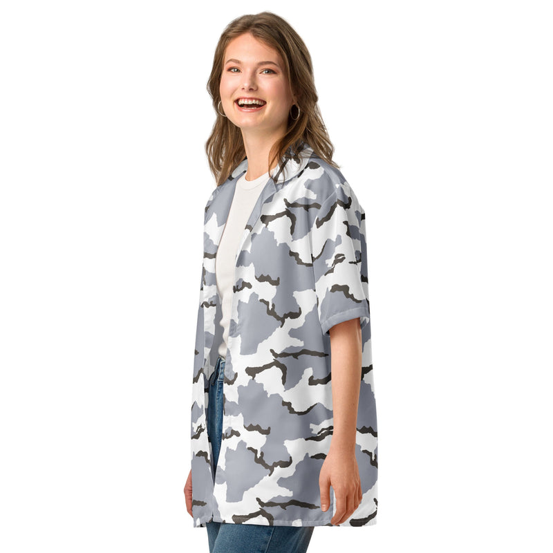Alaska Tundra CAMO Unisex Short-Sleeve Button Shirt - Button-Up