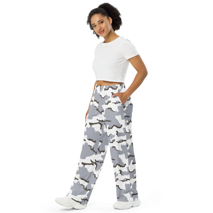 Alaska Tundra CAMO unisex wide-leg pants - Wide-leg Pants