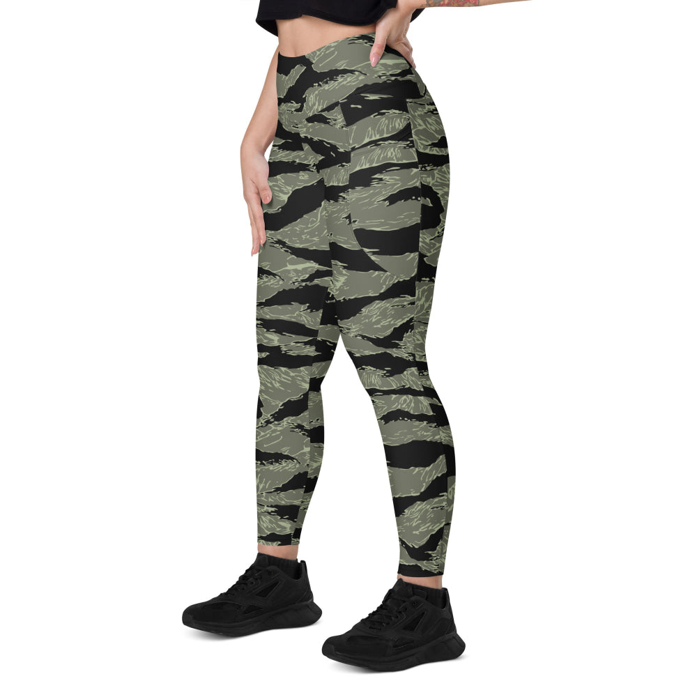 All-Terrain Tiger Stripe OPFOR Night CAMO Leggings with pockets - Womens With Pockets