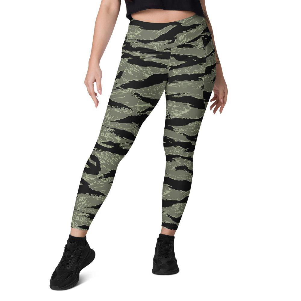 All-Terrain Tiger Stripe OPFOR Night CAMO Leggings with pockets - Womens With Pockets