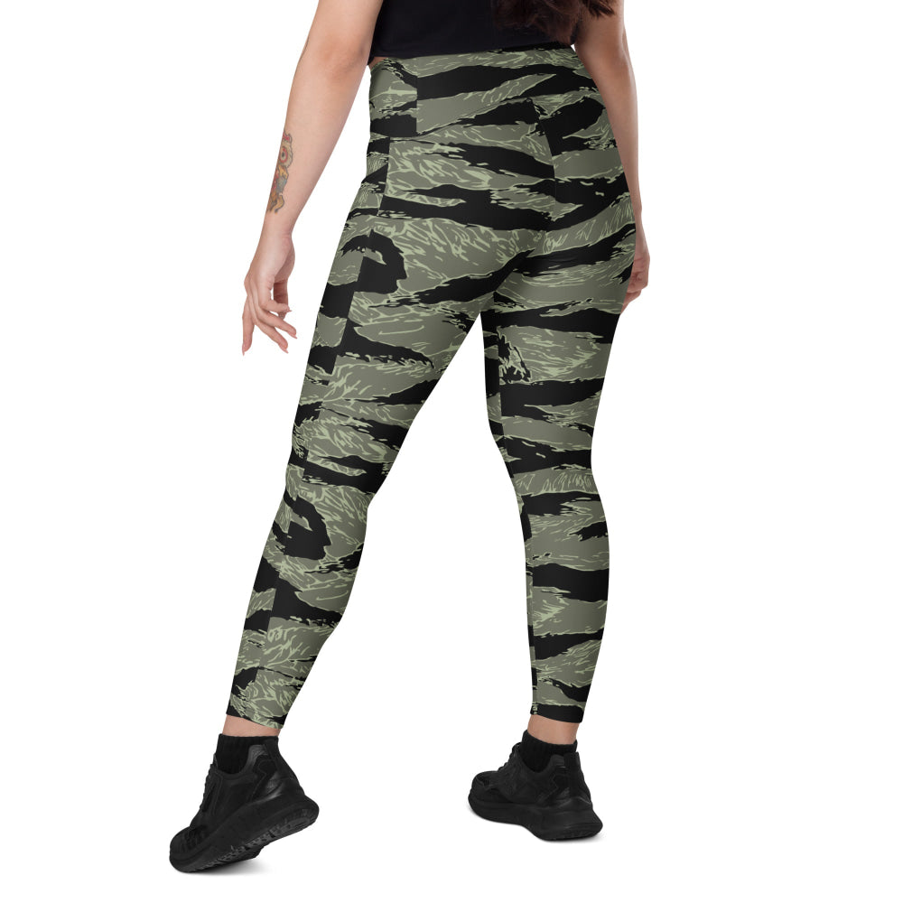 All-Terrain Tiger Stripe OPFOR Night CAMO Leggings with pockets - Womens With Pockets