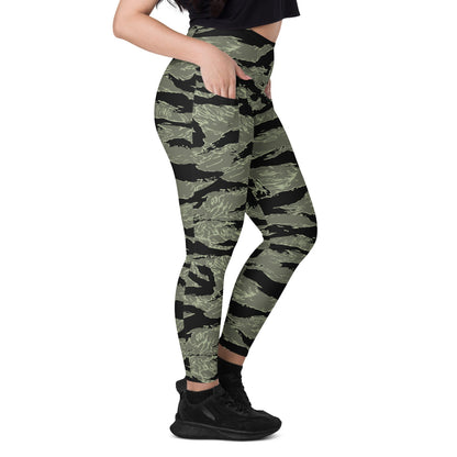 All-Terrain Tiger Stripe OPFOR Night CAMO Leggings with pockets - Womens With Pockets