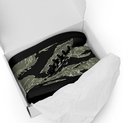 All-Terrain Tiger Stripe OPFOR Night CAMO Men’s high top canvas shoes - Mens High Top Canvas Shoes