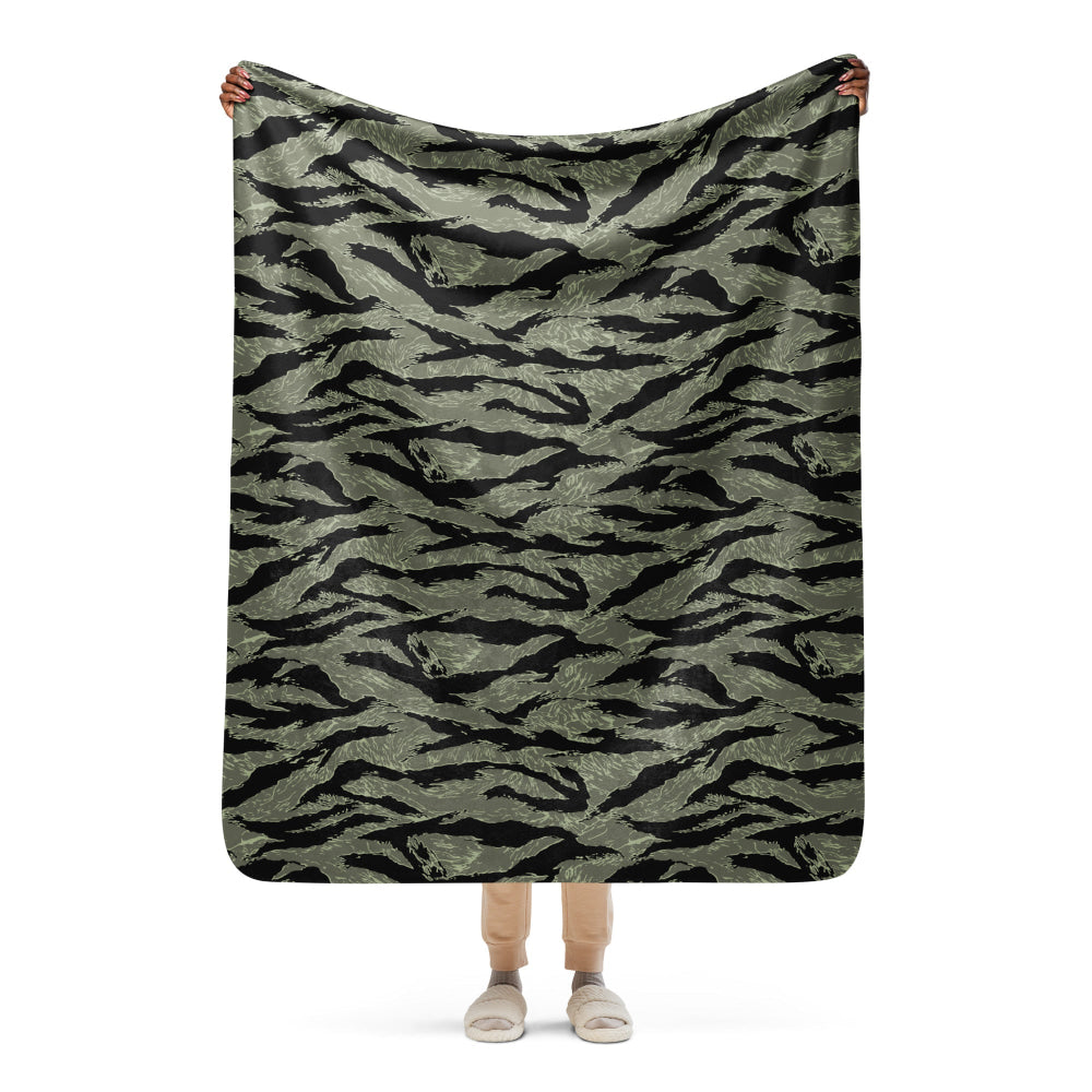 All-Terrain Tiger Stripe OPFOR Night CAMO Sherpa blanket - 50″×60″ - Blanket