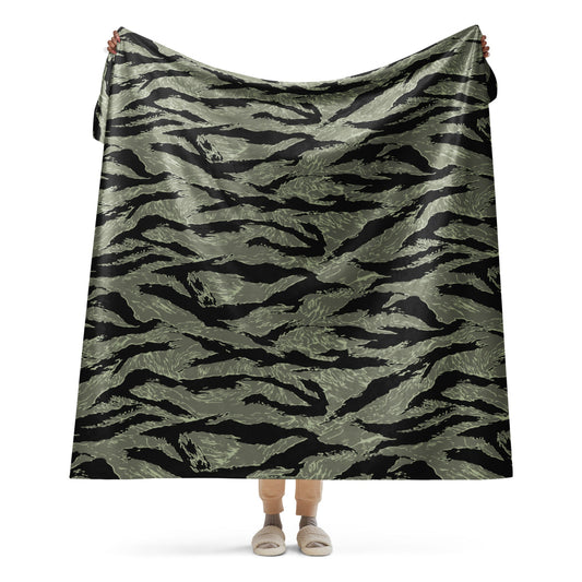 All-Terrain Tiger Stripe OPFOR Night CAMO Sherpa blanket - 60″×80″ - Blanket