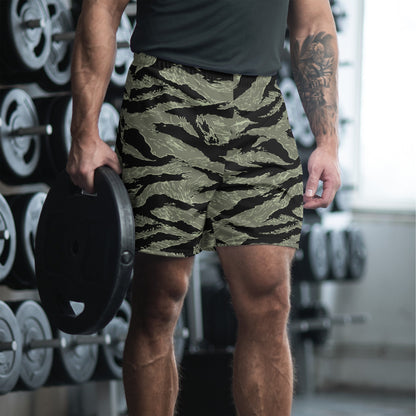 All-Terrain Tiger Stripe OPFOR Night CAMO Unisex Athletic Long Shorts - 2XS