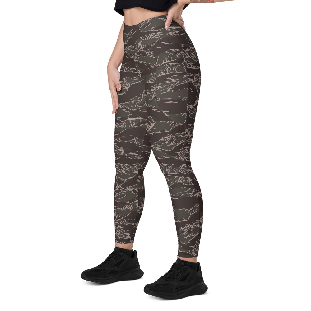 All-Terrain Tiger Stripe OPFOR Urban CAMO Leggings with pockets - Womens With Pockets