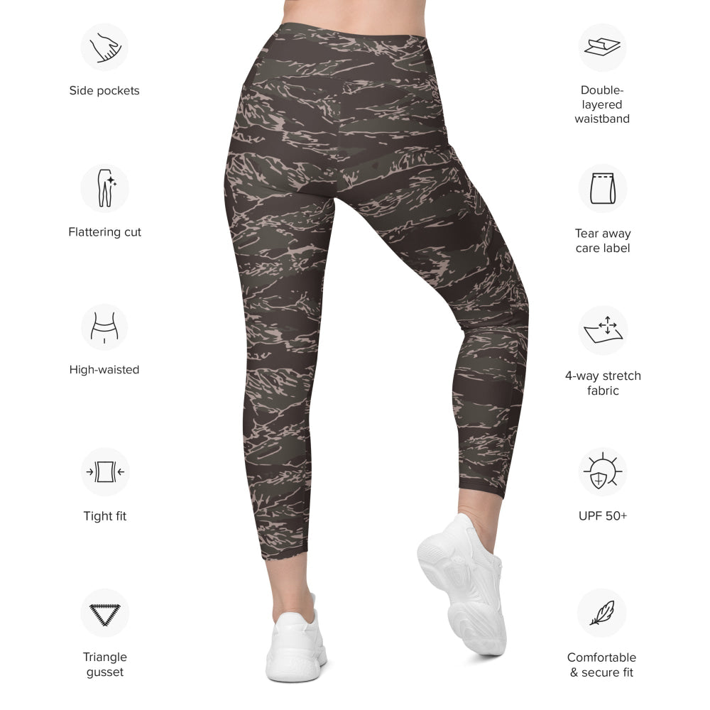 All-Terrain Tiger Stripe OPFOR Urban CAMO Leggings with pockets - Womens With Pockets