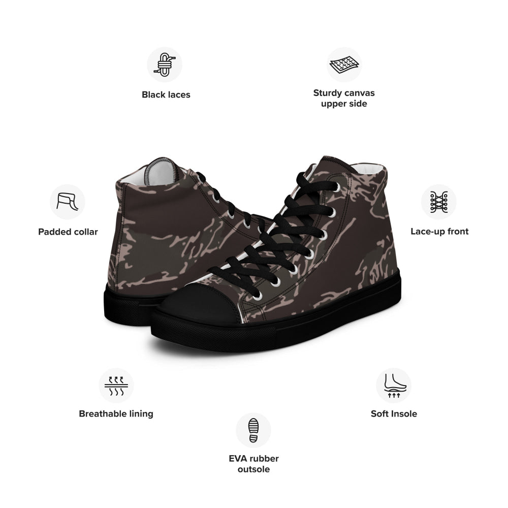 All-Terrain Tiger Stripe OPFOR Urban CAMO Men’s high top canvas shoes - Mens High Top Canvas Shoes