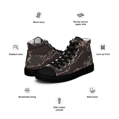 All-Terrain Tiger Stripe OPFOR Urban CAMO Men’s high top canvas shoes - Mens High Top Canvas Shoes