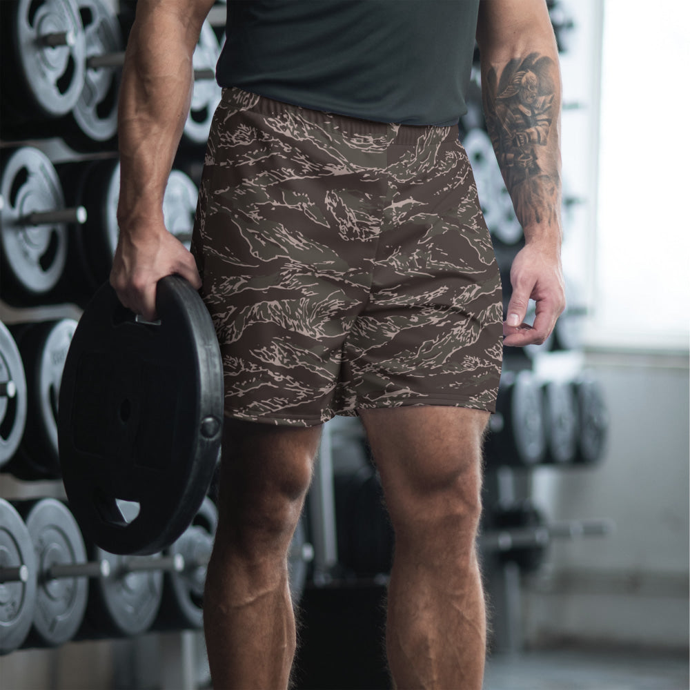 All-Terrain Tiger Stripe OPFOR Urban CAMO Unisex Athletic Long Shorts - 2XS