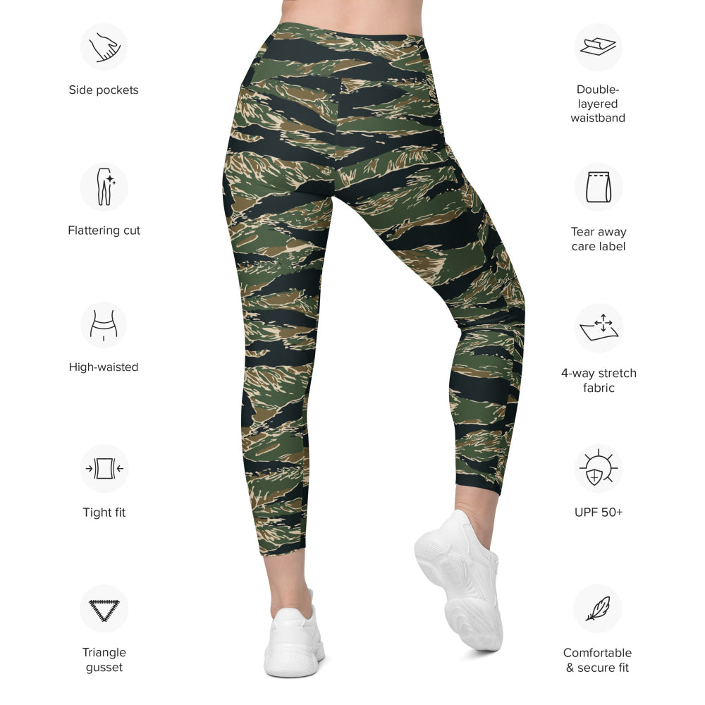 All-Terrain Tiger Stripe OPFOR Vietnam CAMO Leggings with pockets - Womens With Pockets