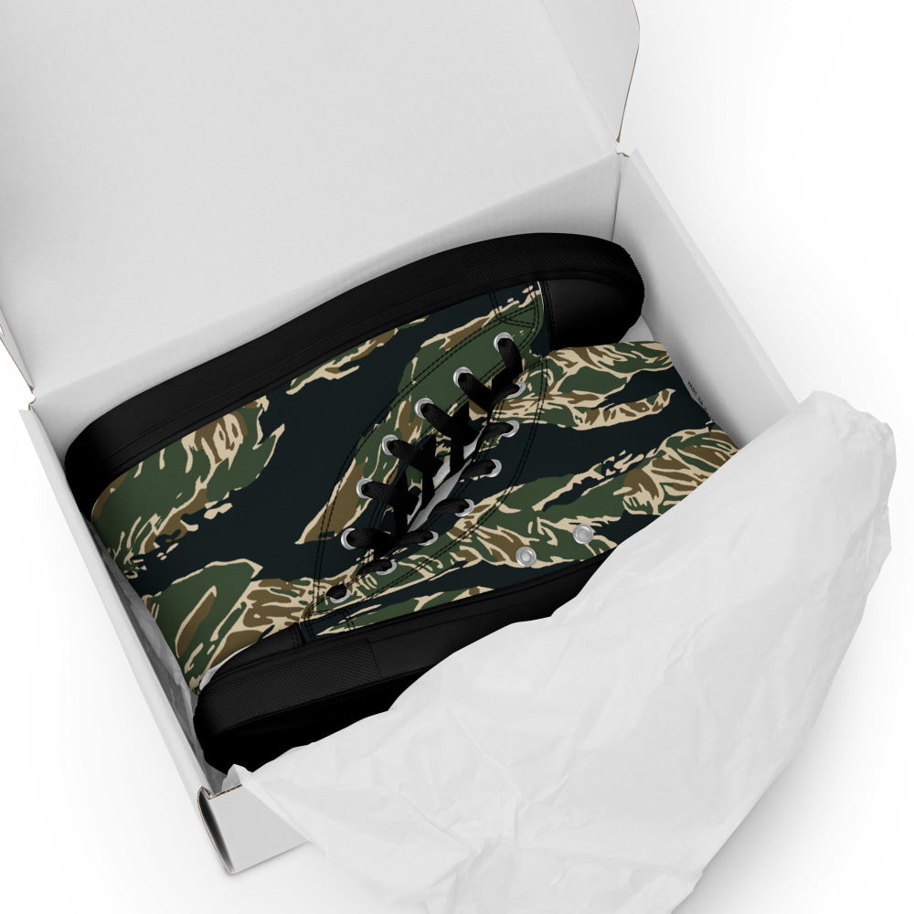 All-Terrain Tiger Stripe OPFOR Vietnam CAMO Men’s high top canvas shoes - Mens High Top Canvas Shoes