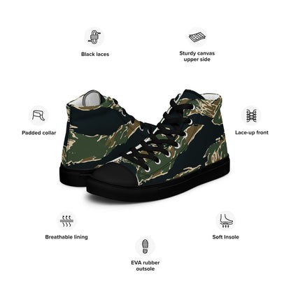 All-Terrain Tiger Stripe OPFOR Vietnam CAMO Men’s high top canvas shoes - Mens High Top Canvas Shoes