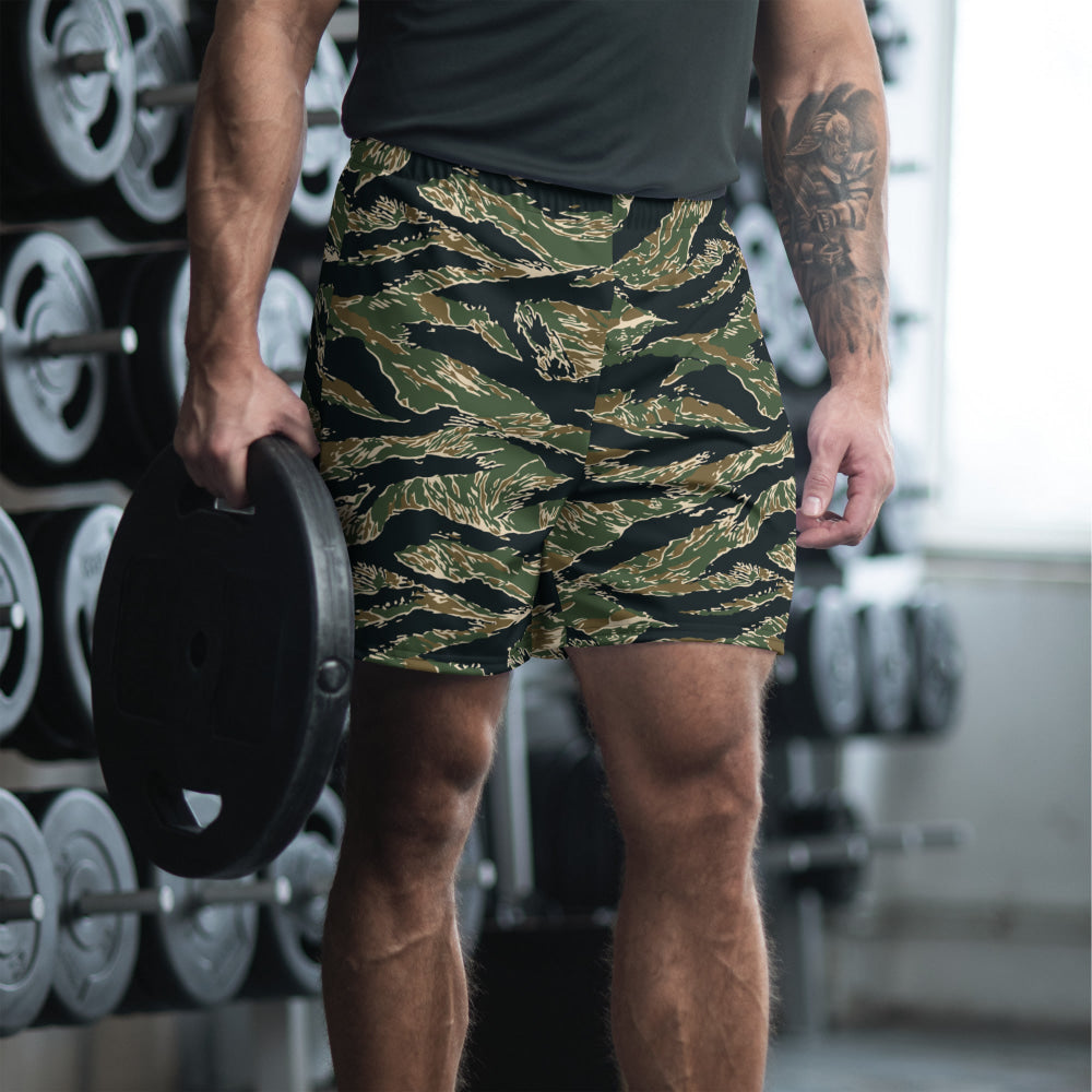 All-Terrain Tiger Stripe OPFOR Vietnam CAMO Unisex Athletic Long Shorts - 2XS