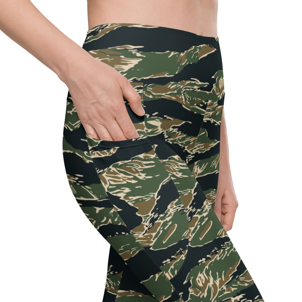 All - Terrain Tiger Stripe OPFOR Vietnam CAMO Women’s Leggings with pockets - Womens