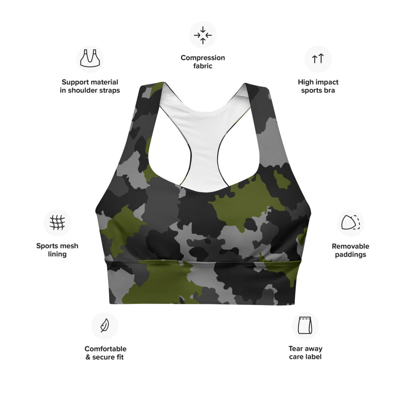 Alpha Jungle CAMO Longline sports bra - Womens Sports Bra