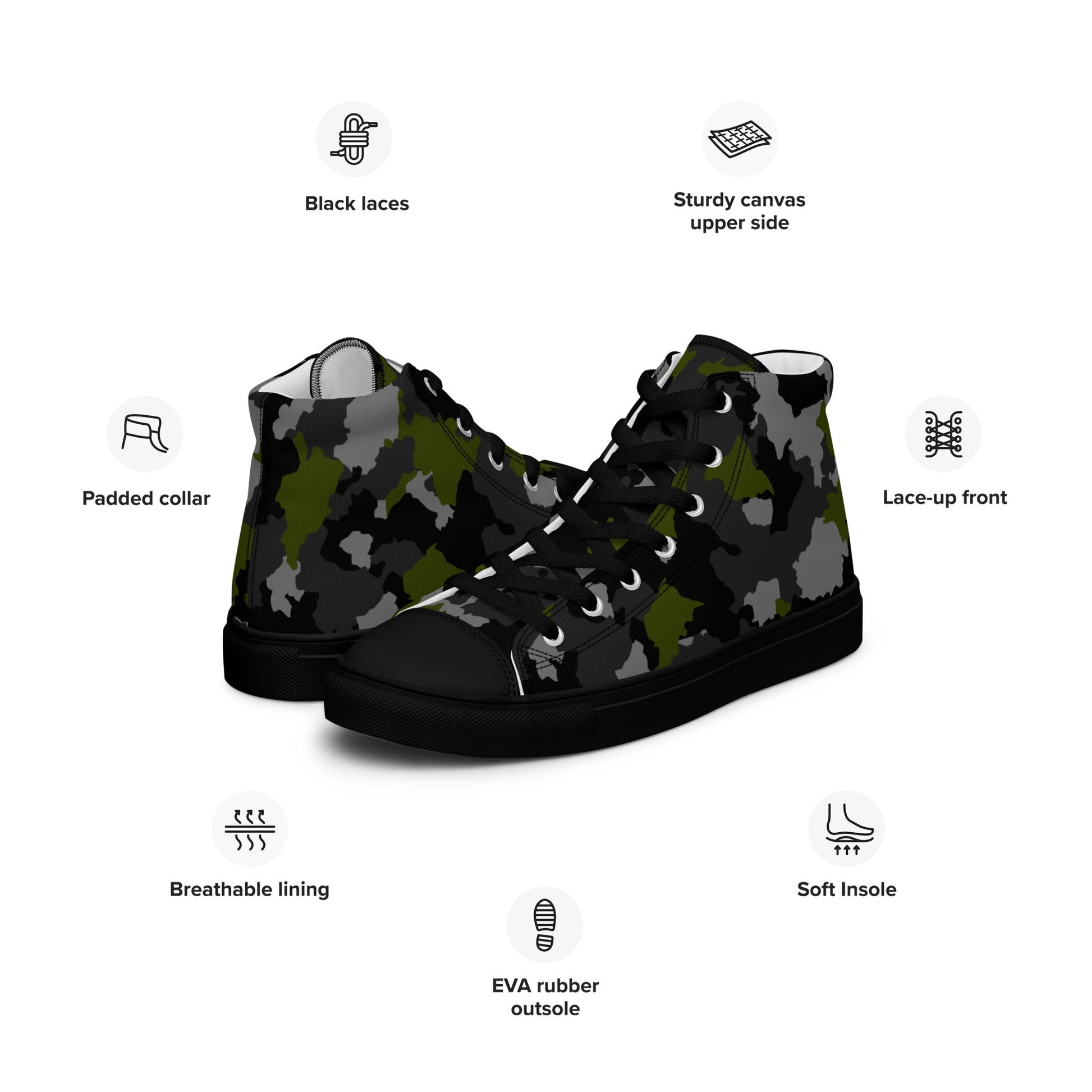 Alpha Jungle CAMO Mens high top canvas shoes - High Top Canvas Shoes
