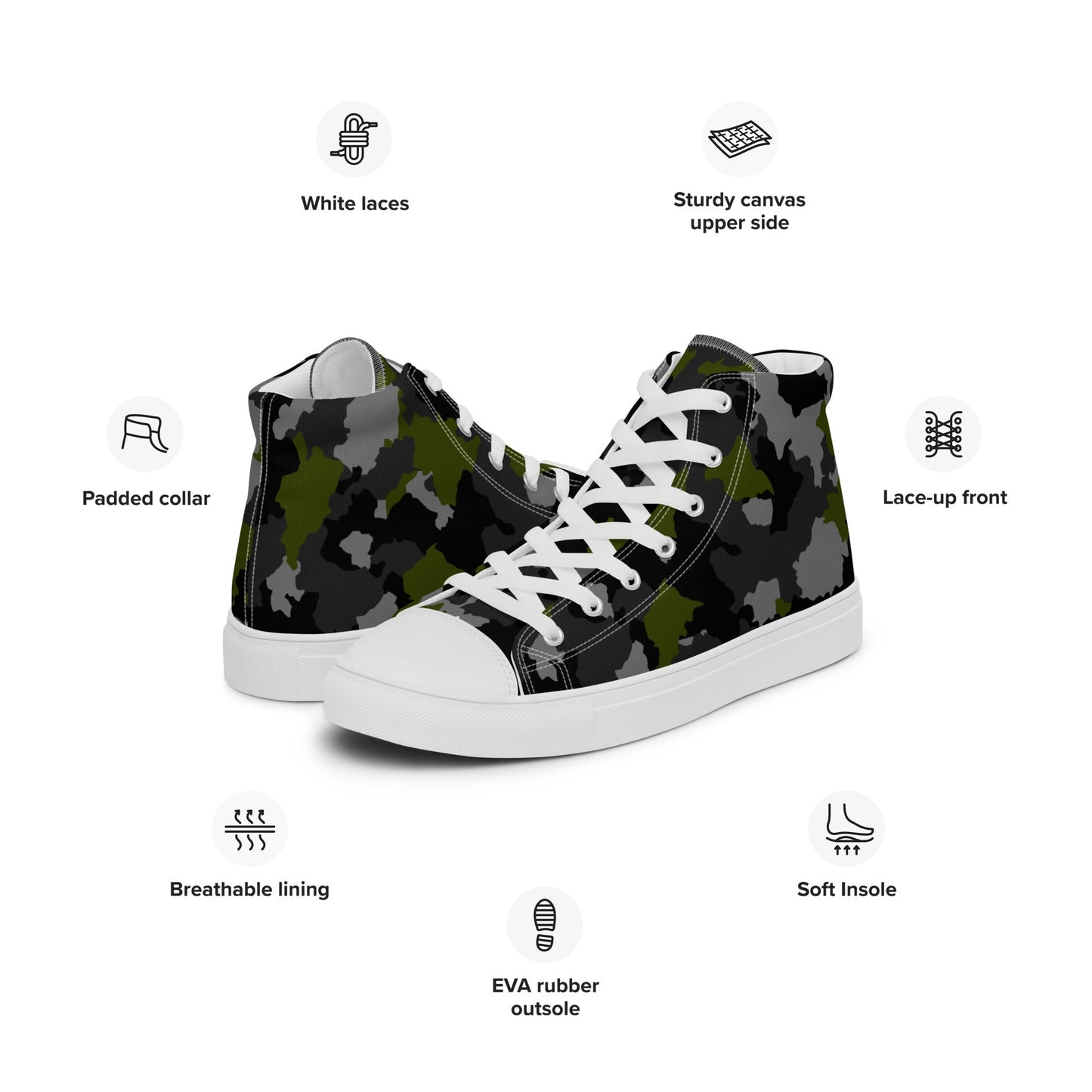 Alpha Jungle CAMO Mens high top canvas shoes - High Top Canvas Shoes