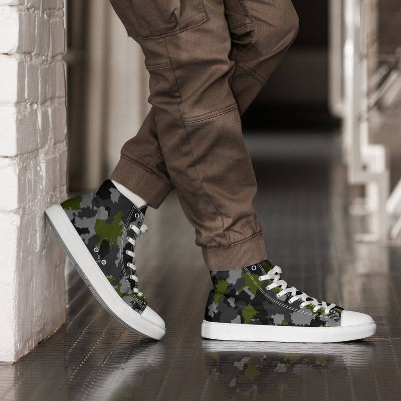 Alpha Jungle CAMO Mens High-Top Canvas Shoes - White / 5