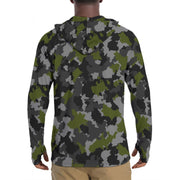 Alpha Jungle CAMO Mens Sunscreen Sports Hoodie With Thumb Holes - S / White