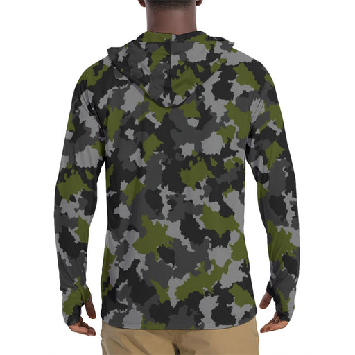 Alpha Jungle CAMO Mens Sunscreen Sports Hoodie With Thumb Holes - S / White