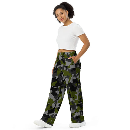 Alpha Jungle CAMO unisex wide-leg pants - Unisex Wide-Leg Pants