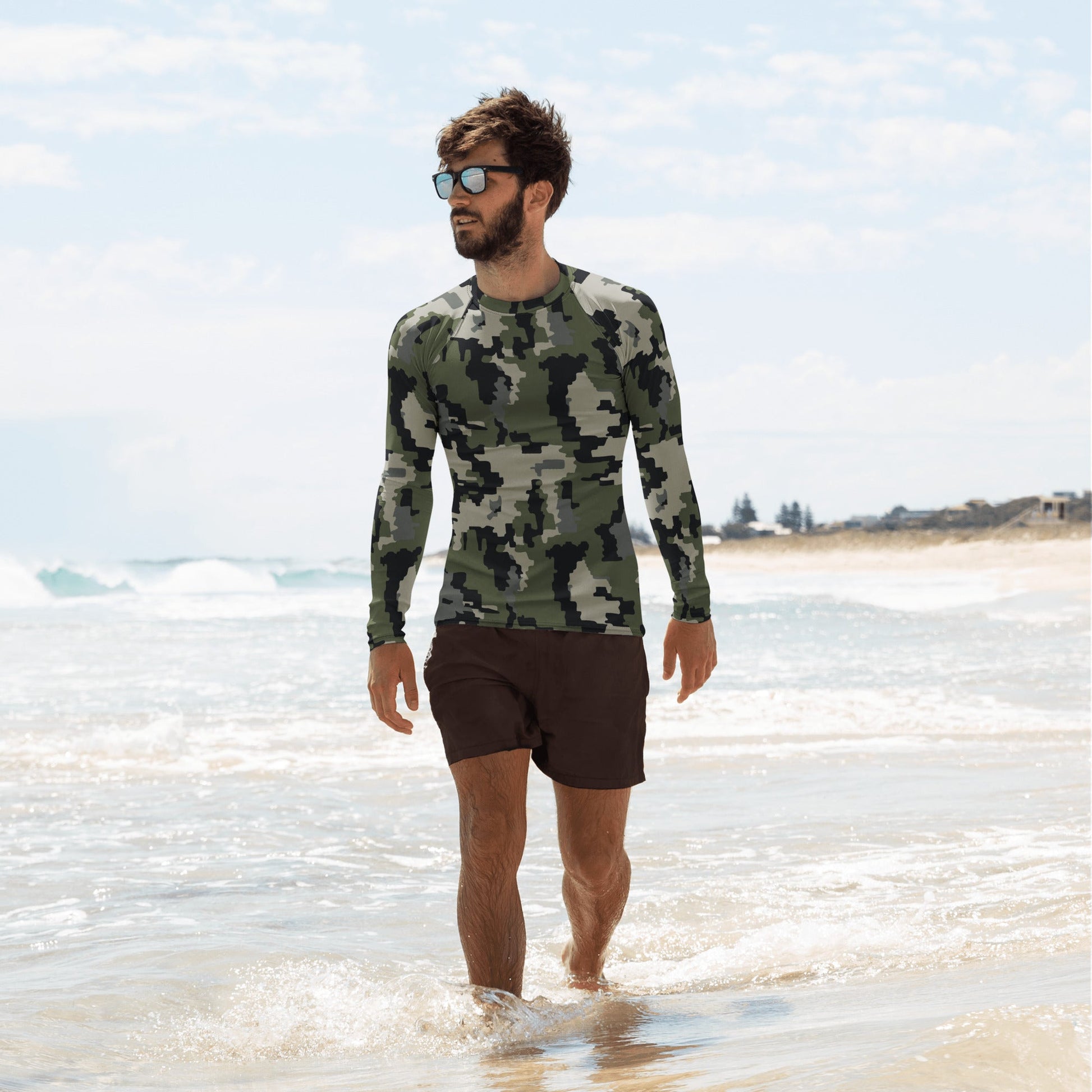 Alpine Invader CAMO Mens Long-Sleeve Rash Guard - XS